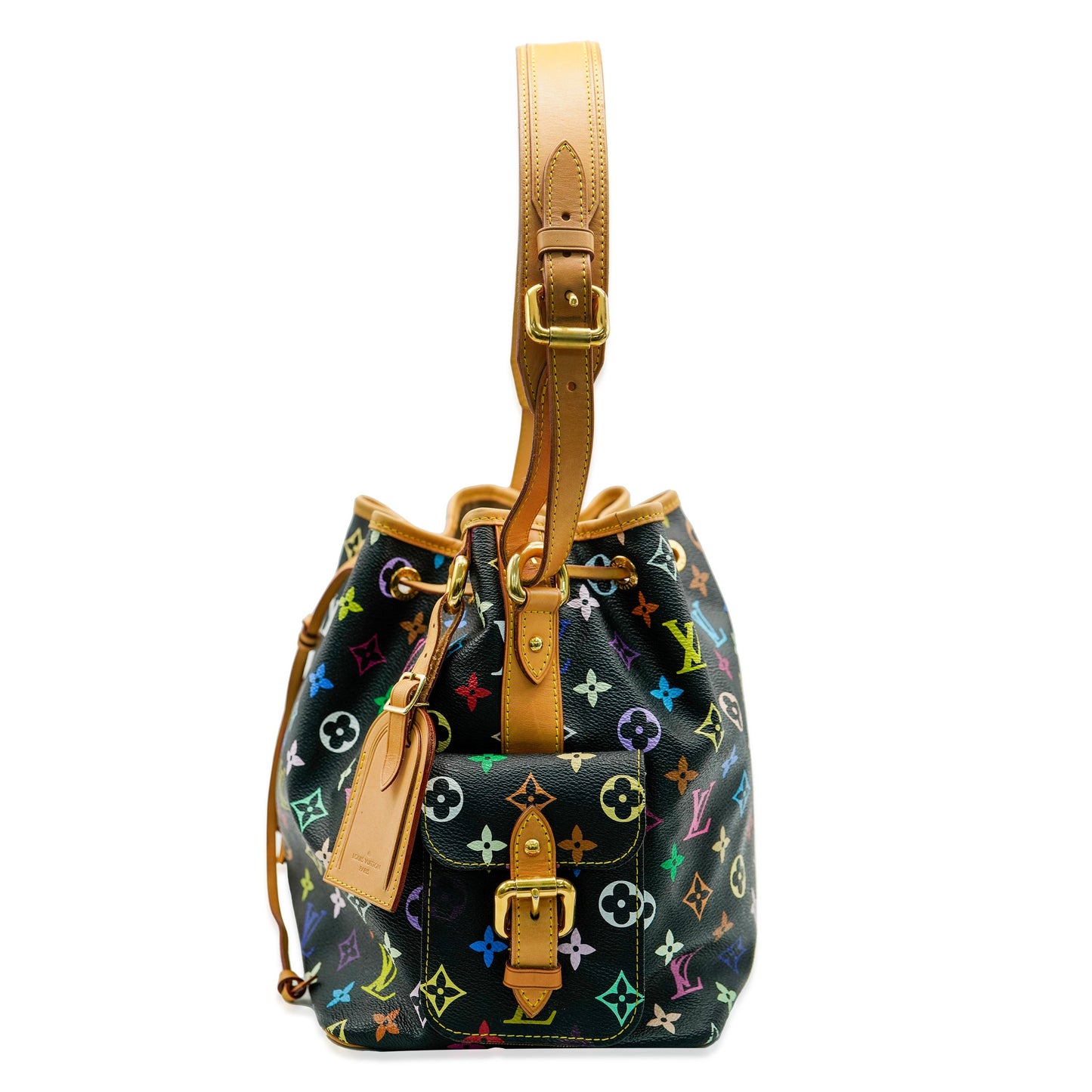 Louis Vuitton Louis Vuitton Black Monogram Multicolore Petit Noé