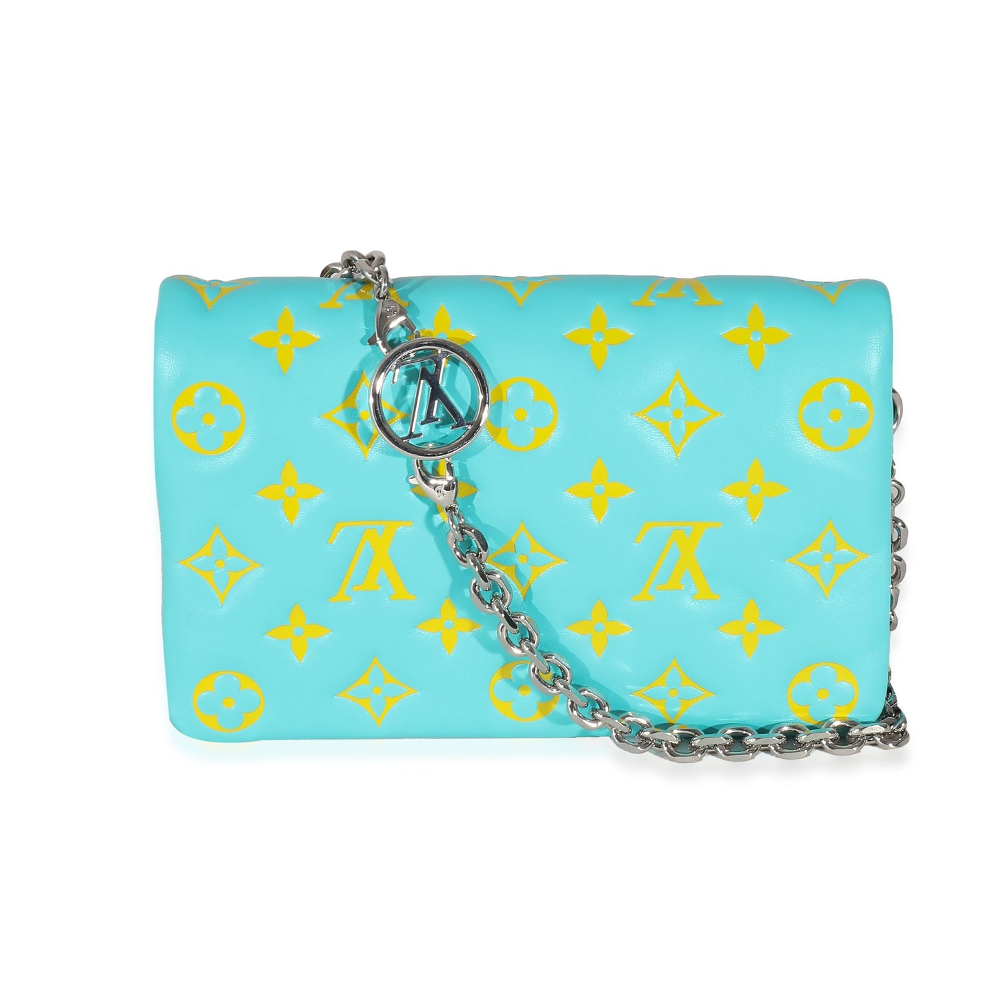 Louis Vuitton Menthe Jaune Monogram Embossed Lambskin Pochette Coussin