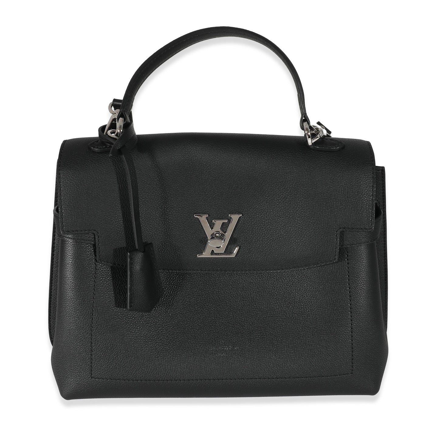 Louis Vuitton Louis Vuitton Black Grained Calfskin Lockme Ever MM