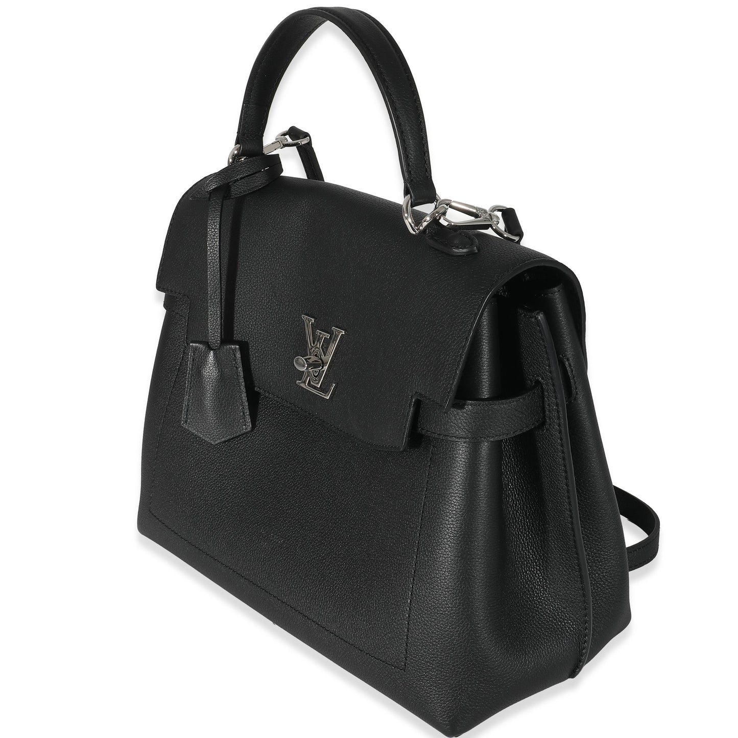 Louis Vuitton Louis Vuitton Black Grained Calfskin Lockme Ever MM