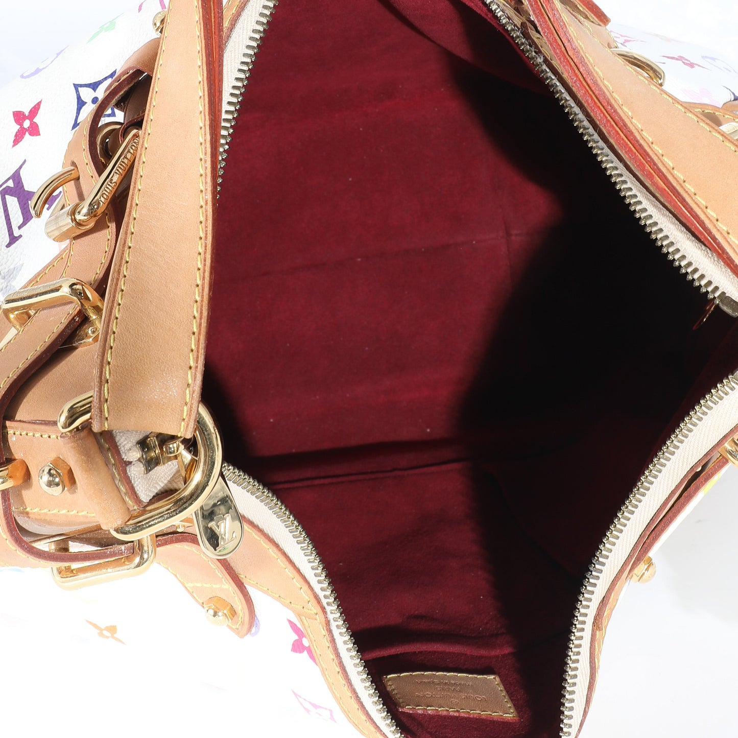 Louis Vuitton Louis Vuitton x Takashi Murakami White Monogram Multicolore Canvas Greta