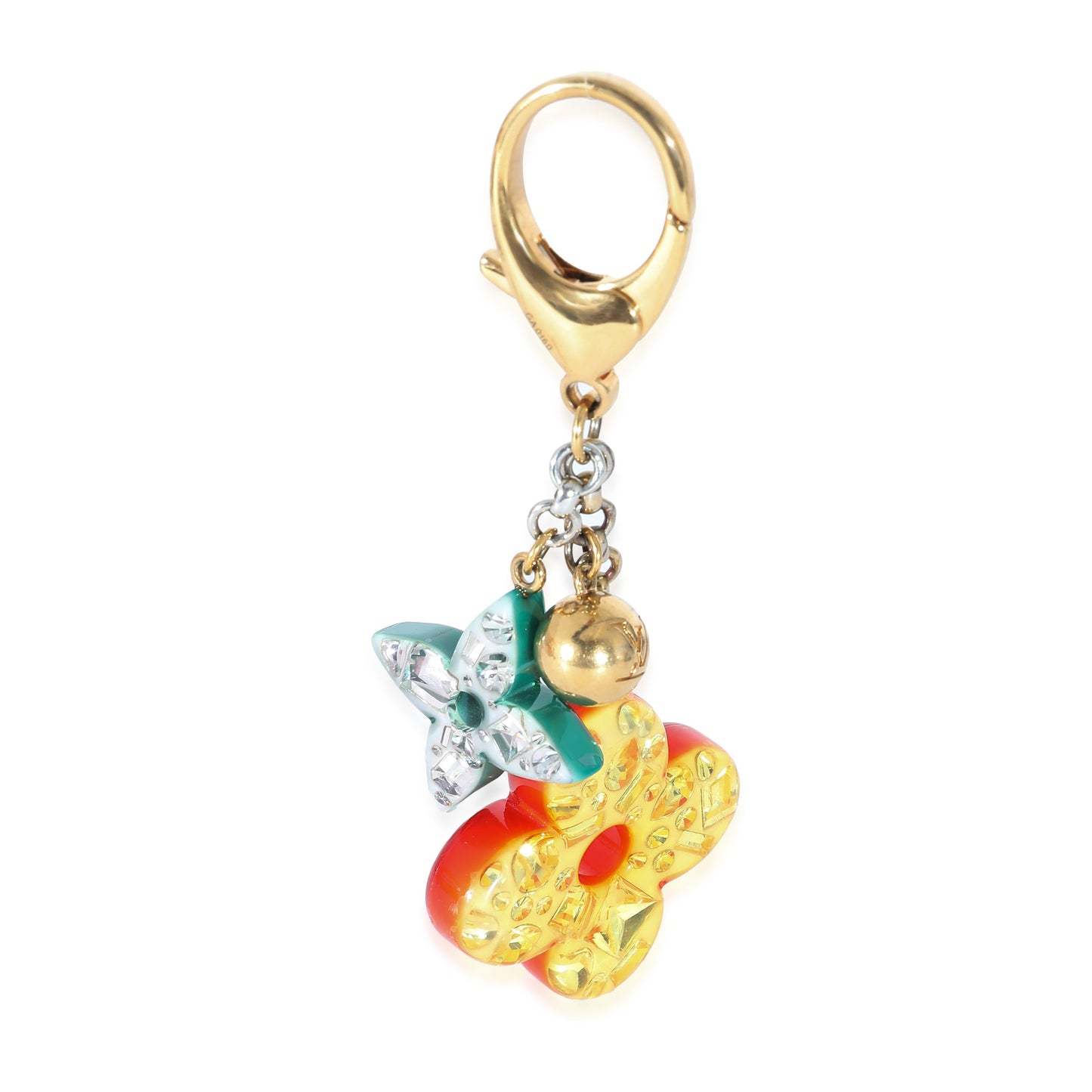 Louis Vuitton Louis Vuitton Metal Resin Monogram Glam Flower Bag Charm