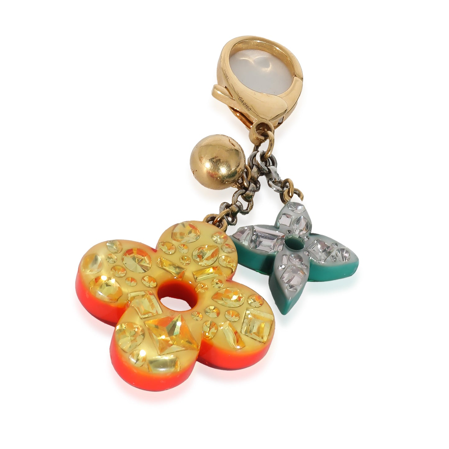 Louis Vuitton Louis Vuitton Metal Resin Monogram Glam Flower Bag Charm