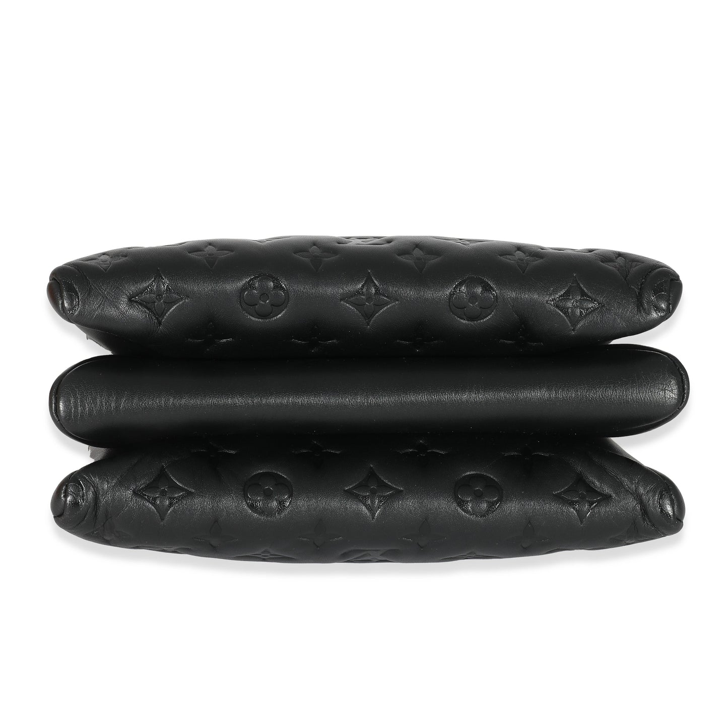 Louis Vuitton Louis Vuitton Black Monogram Embossed Puffy Lambskin Coussin PM