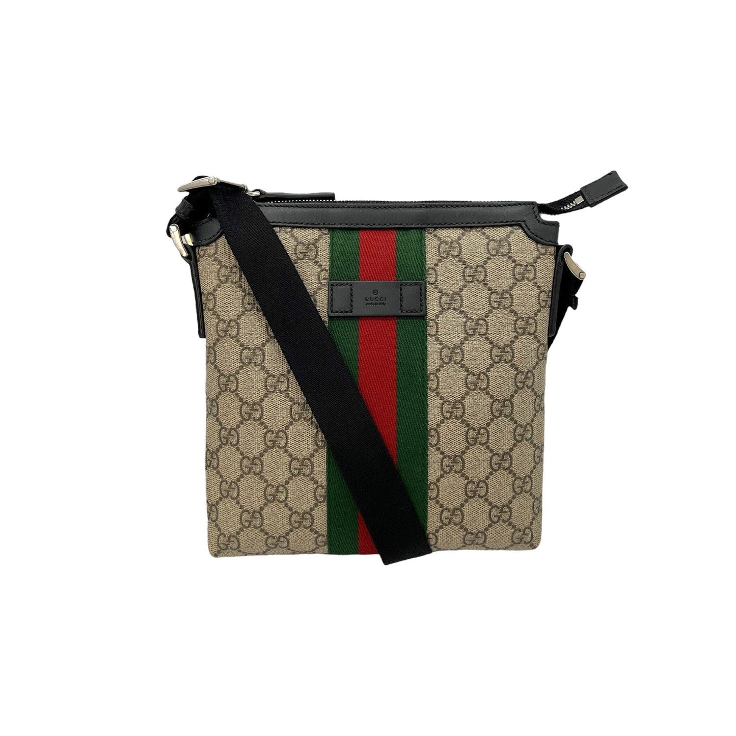 Luxury Gucci GG Canvas Web Messenger Bag