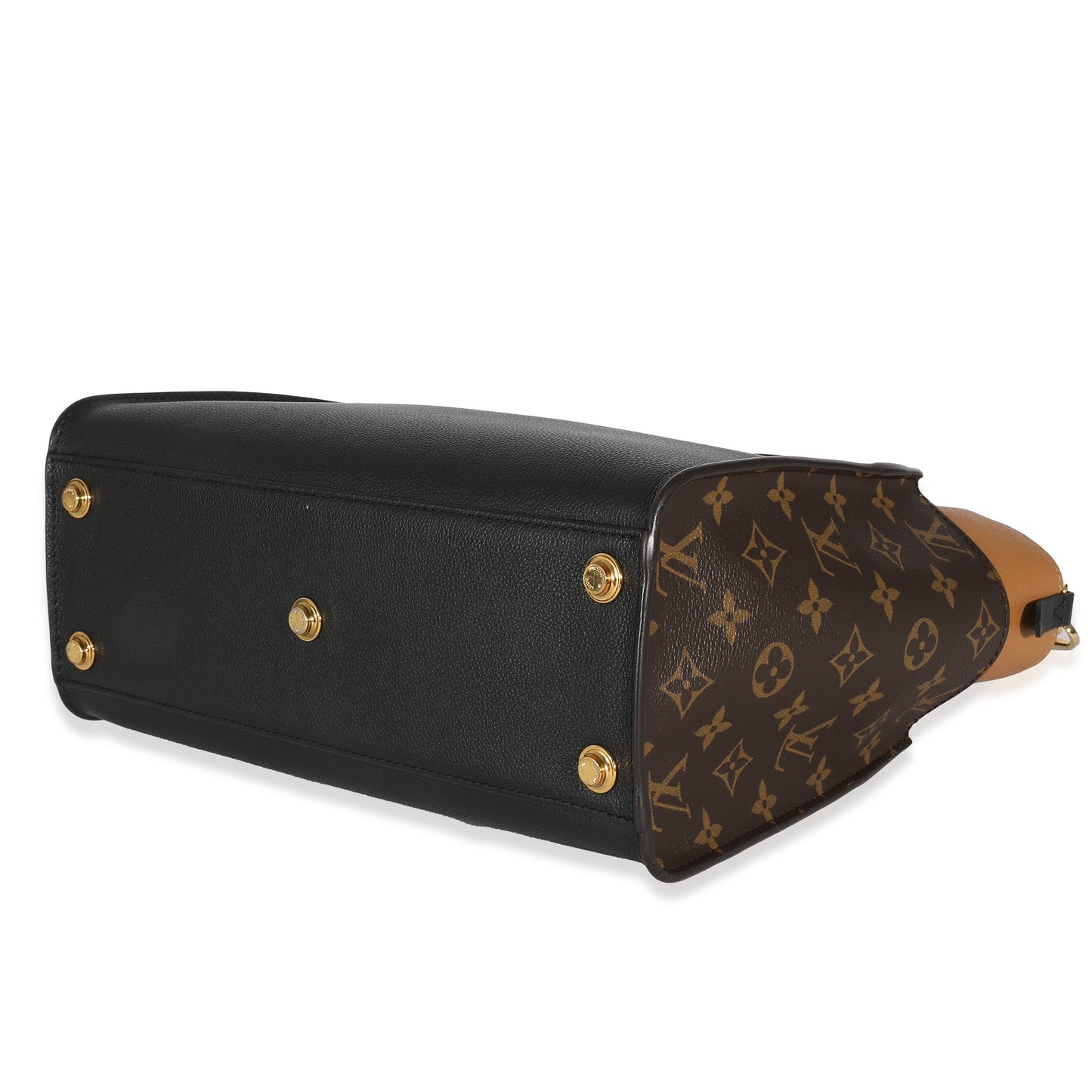 Louis Vuitton Louis Vuitton Black Twist Calfskin Monogram Canvas On My Side MM