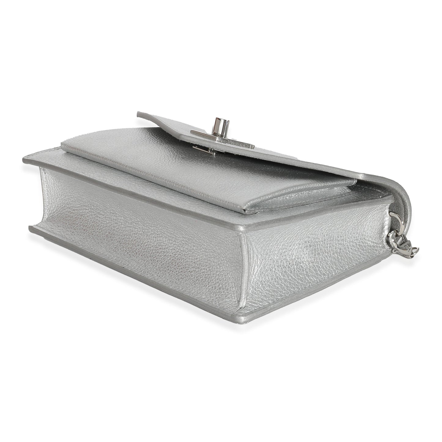 Louis Vuitton Louis Vuitton Silver Calfskin Mylockme Chain Pochette
