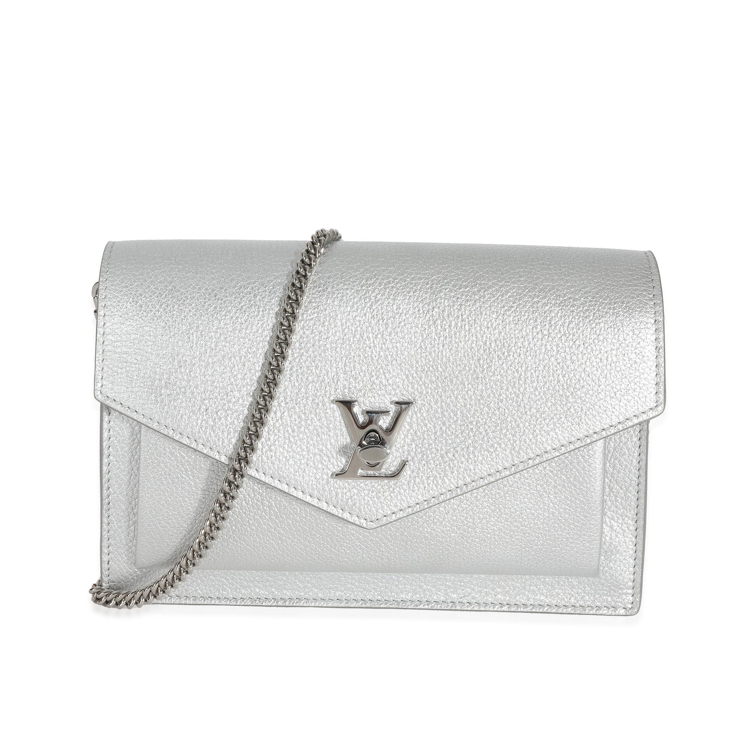 Louis Vuitton Louis Vuitton Silver Calfskin Mylockme Chain Pochette