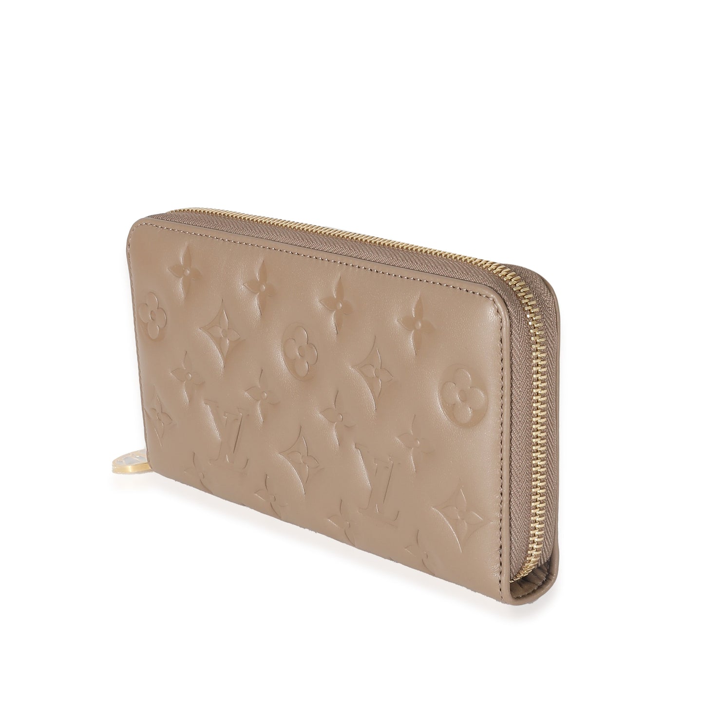 Louis Vuitton Louis Vuitton Taupe Monogram Embossed Lambskin Coussin Zippy Wallet