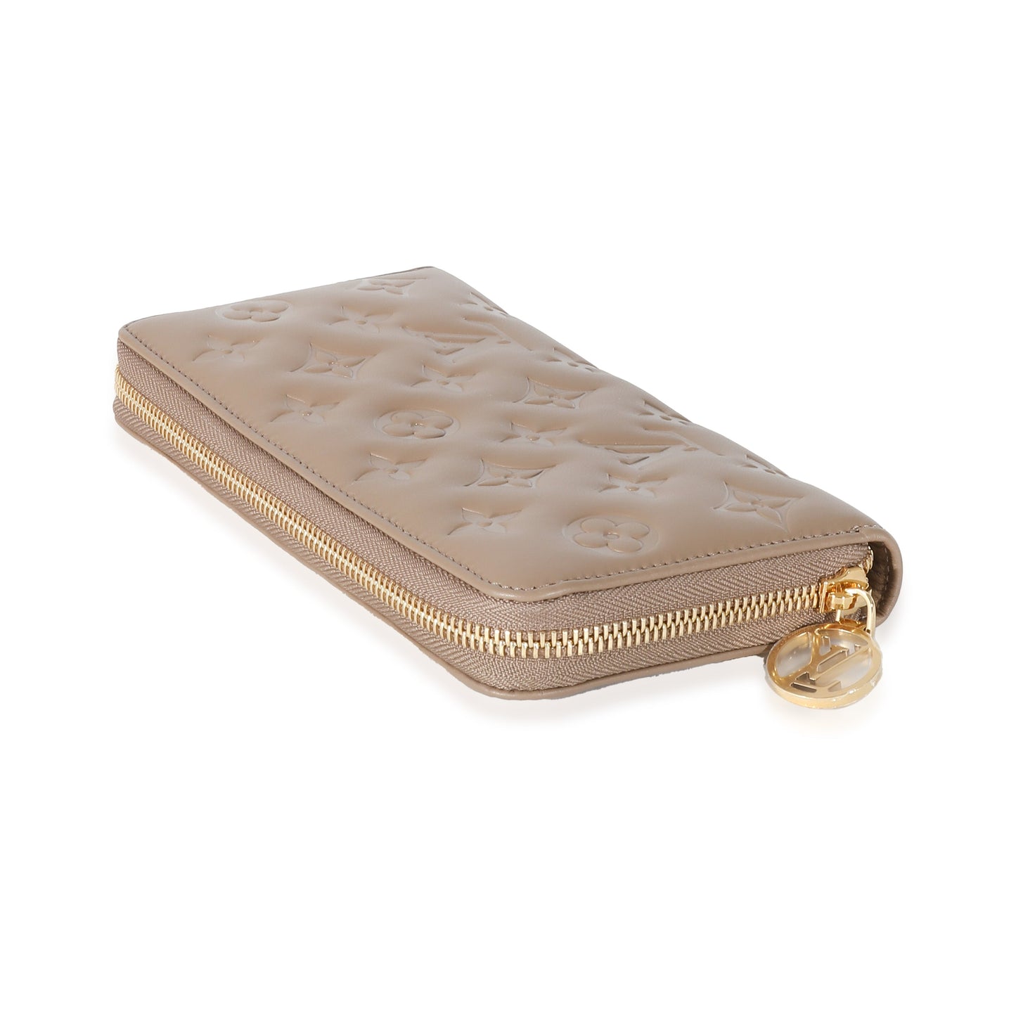 Louis Vuitton Louis Vuitton Taupe Monogram Embossed Lambskin Coussin Zippy Wallet