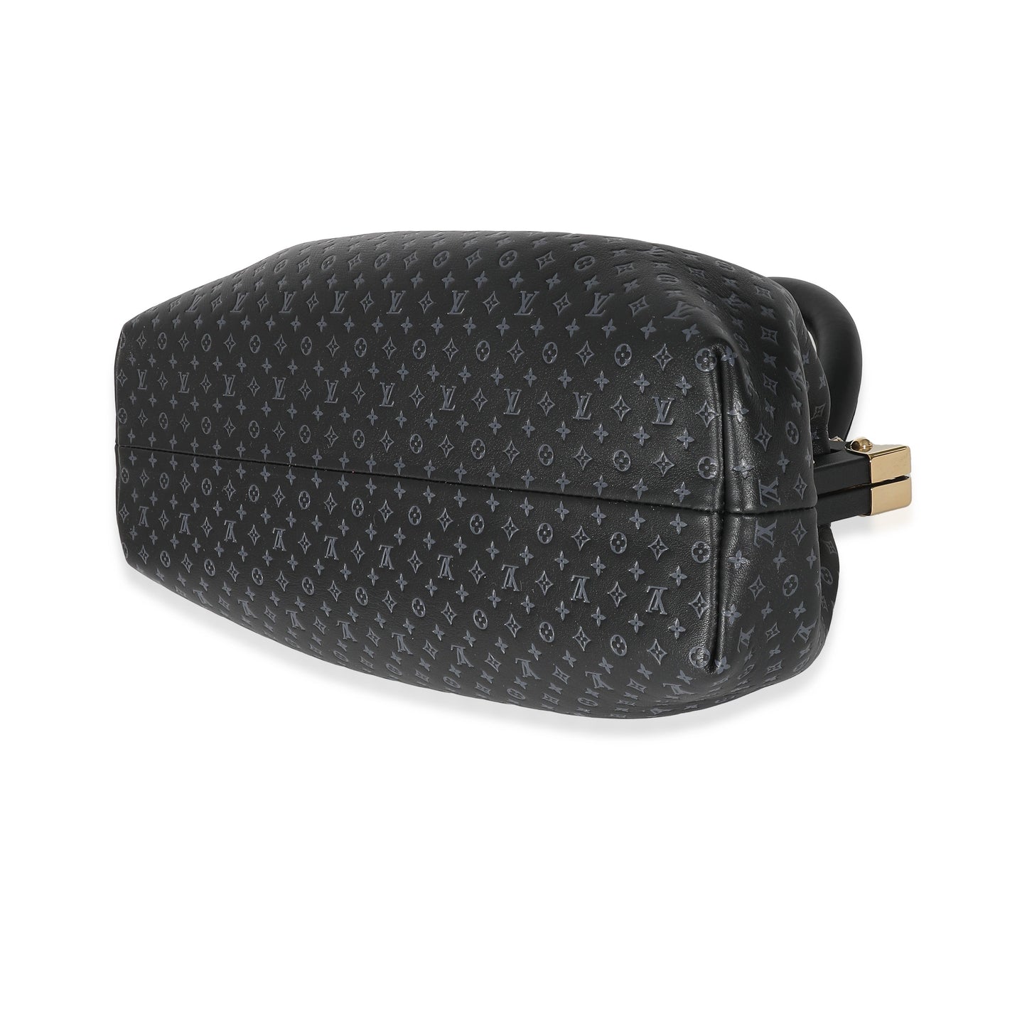 Louis Vuitton Louis Vuitton Black Monogram Embossed Calfskin Nanogram Clutch