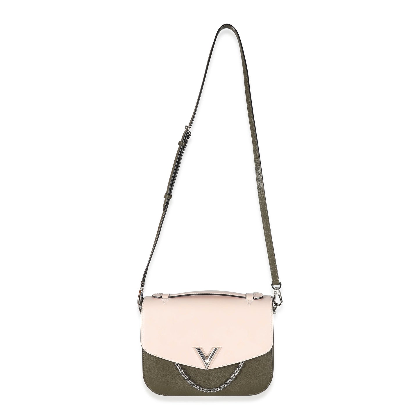 Louis Vuitton Louis Vuitton Khaki Pink Monogram Calfskin Very Messenger
