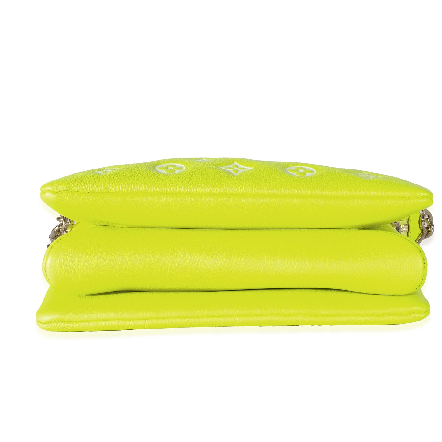 Louis Vuitton Louis Vuitton Fluorescent Yellow Calfskin Embossed Monogram LV Match Coussin PM