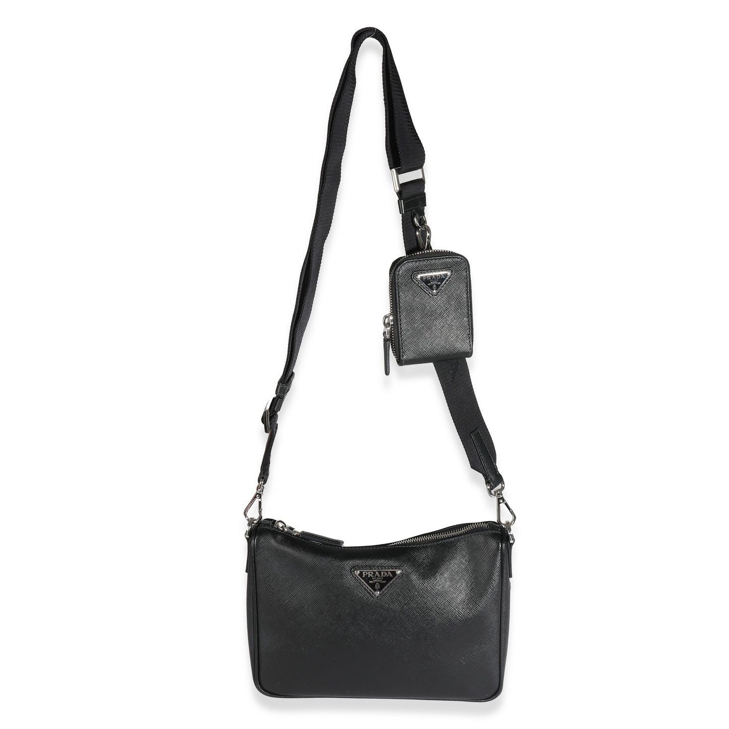 Luxury PradaBlack Saffiano Small Utility Strap Crossbody