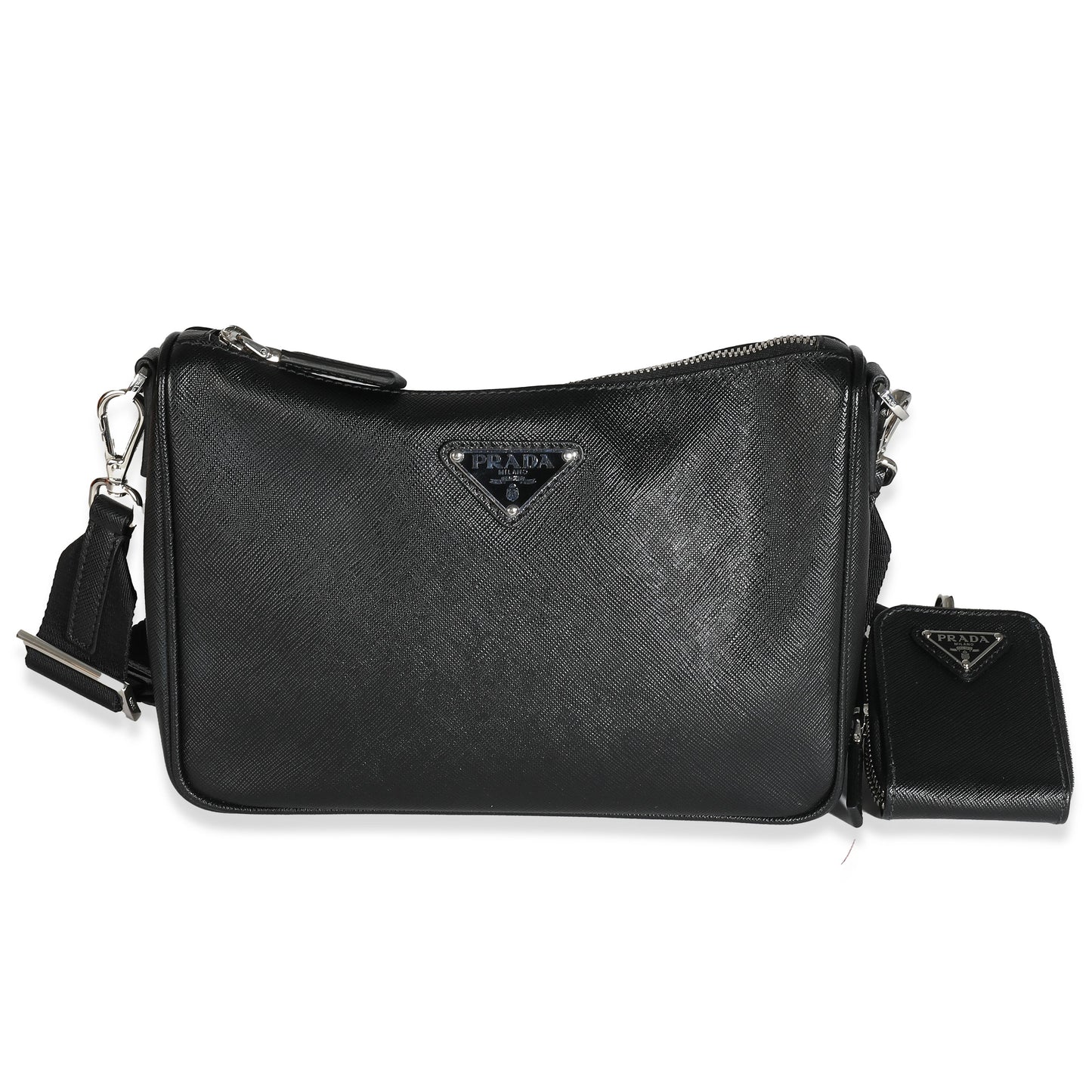 Luxury PradaBlack Saffiano Small Utility Strap Crossbody