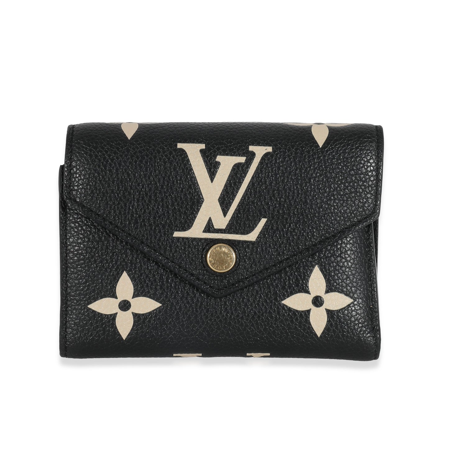 Louis Vuitton Black Beige Bicolor Giant Monogram Empreinte Victorine Wallet