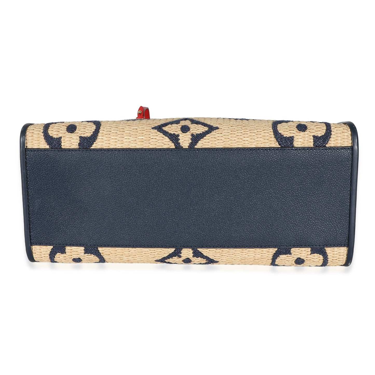 Louis Vuitton Louis Vuitton Navy Calfskin Monogram Raffia Giant OnTheGo MM