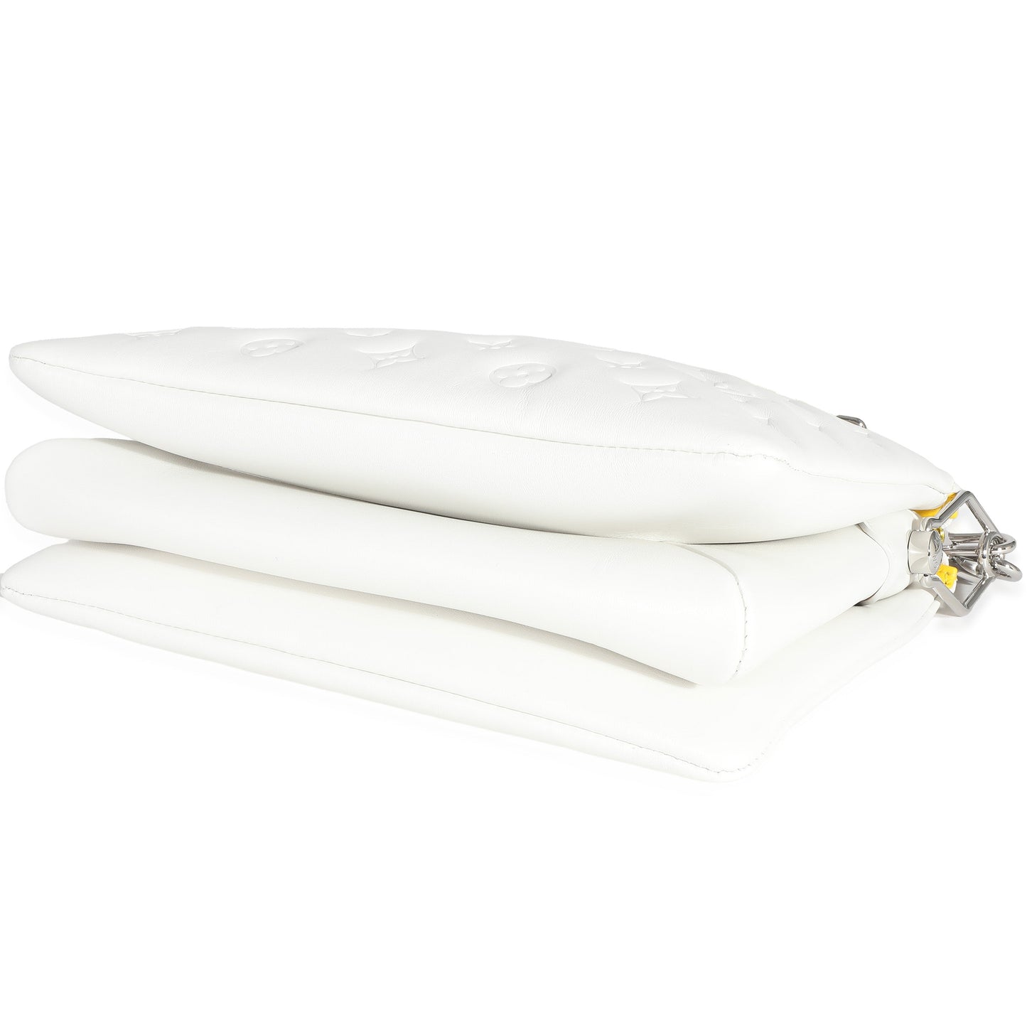 Louis Vuitton x YK White Monogram Embossed Puffy Lambskin Coussin PM
