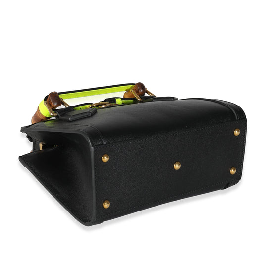 Luxury Gucci Trending 2025 Black Yellow Fluo Wonka Grain Calfskin Mini Diana Tote