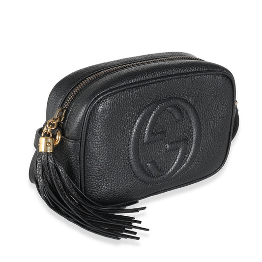 Luxury Gucci Trending 2025 Black Pebbled Calfskin Small Soho Disco