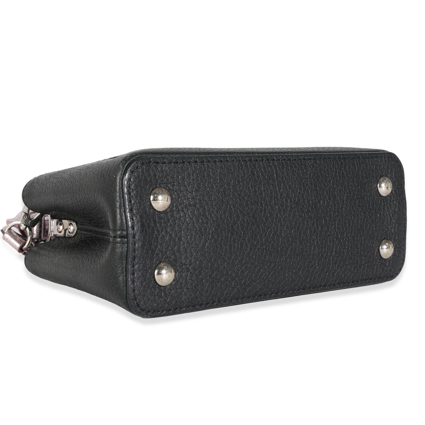 Louis Vuitton Louis Vuitton Black Taurillon Pink Python Mini Capucines