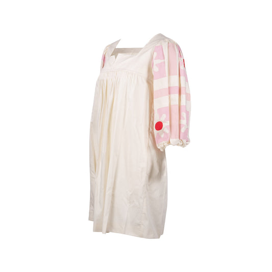 MIU MIU Size 36 Mini Dress Cotton White/Multicolour
