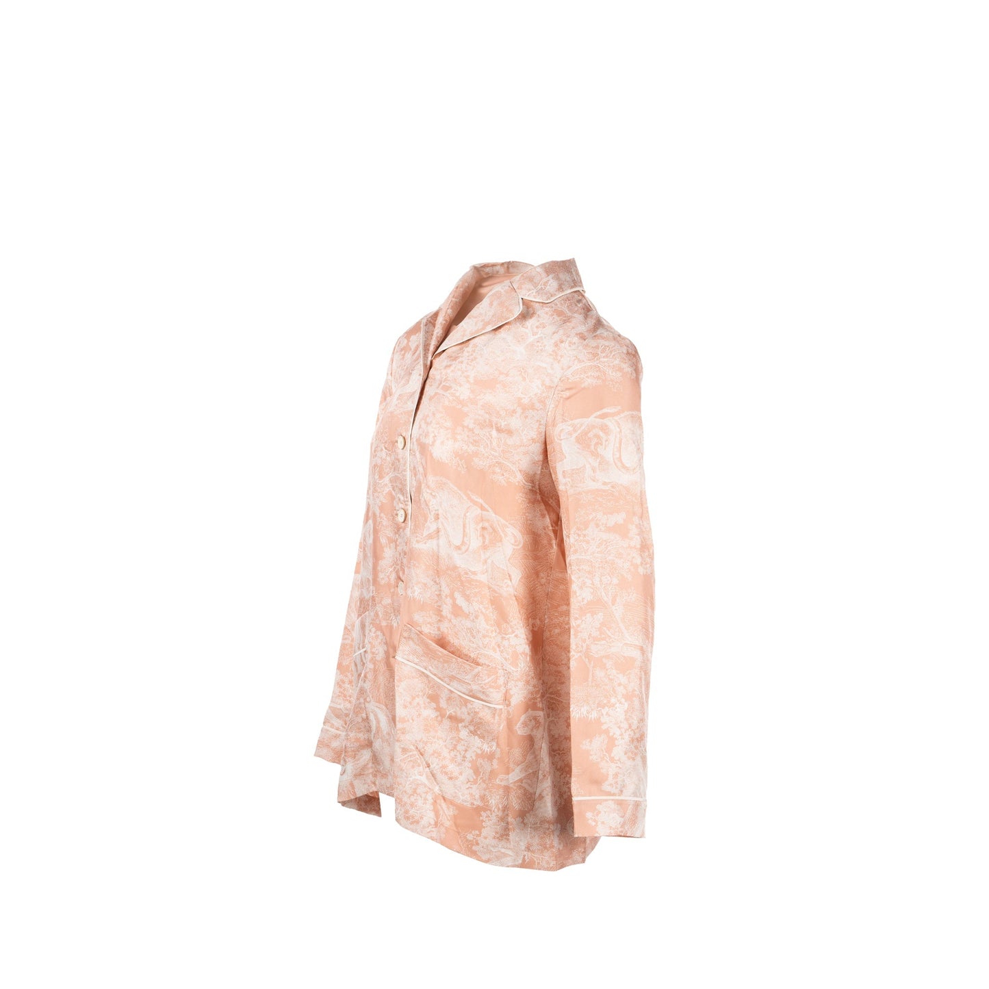 Luxury Dior Size 34 Toile De Jouy Shirt Silk Pink/White