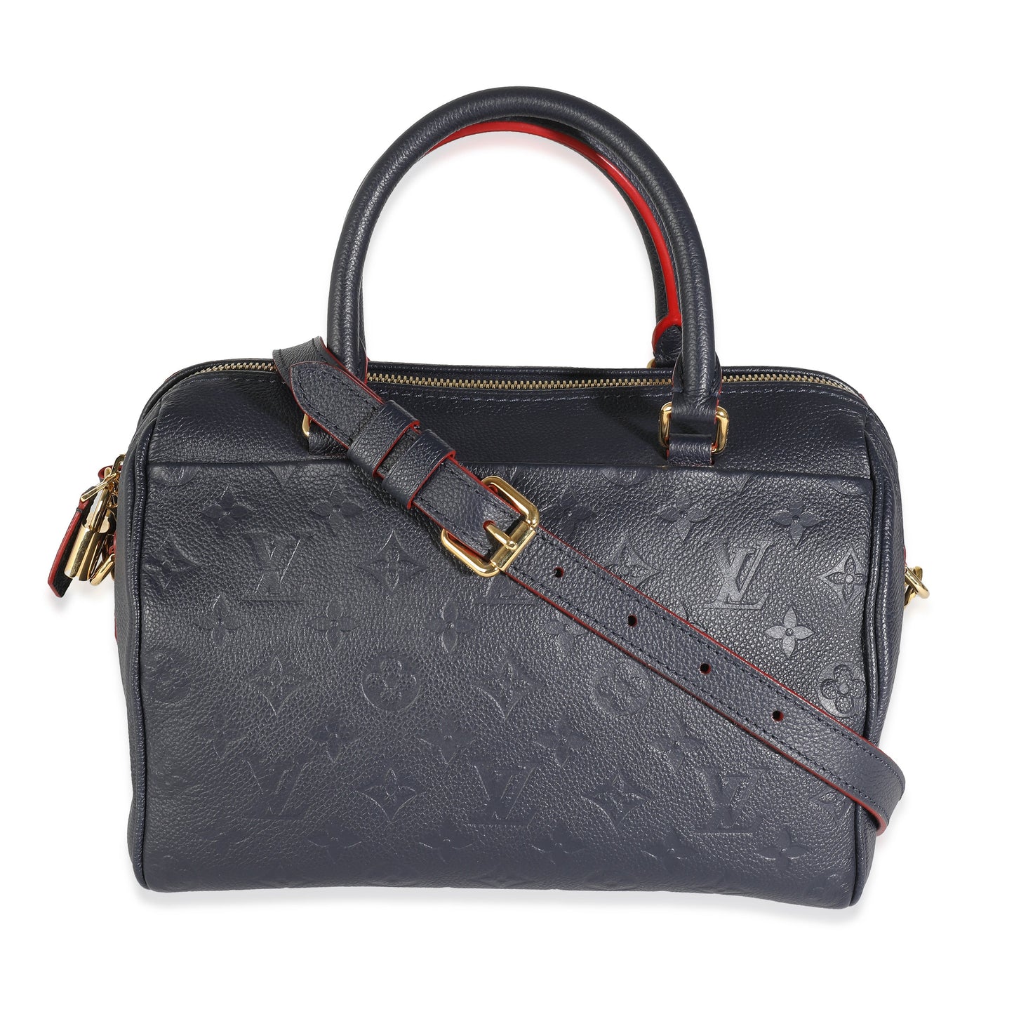 Louis Vuitton Marine Rouge Monogram Empreinte Speedy Bandouliere 25