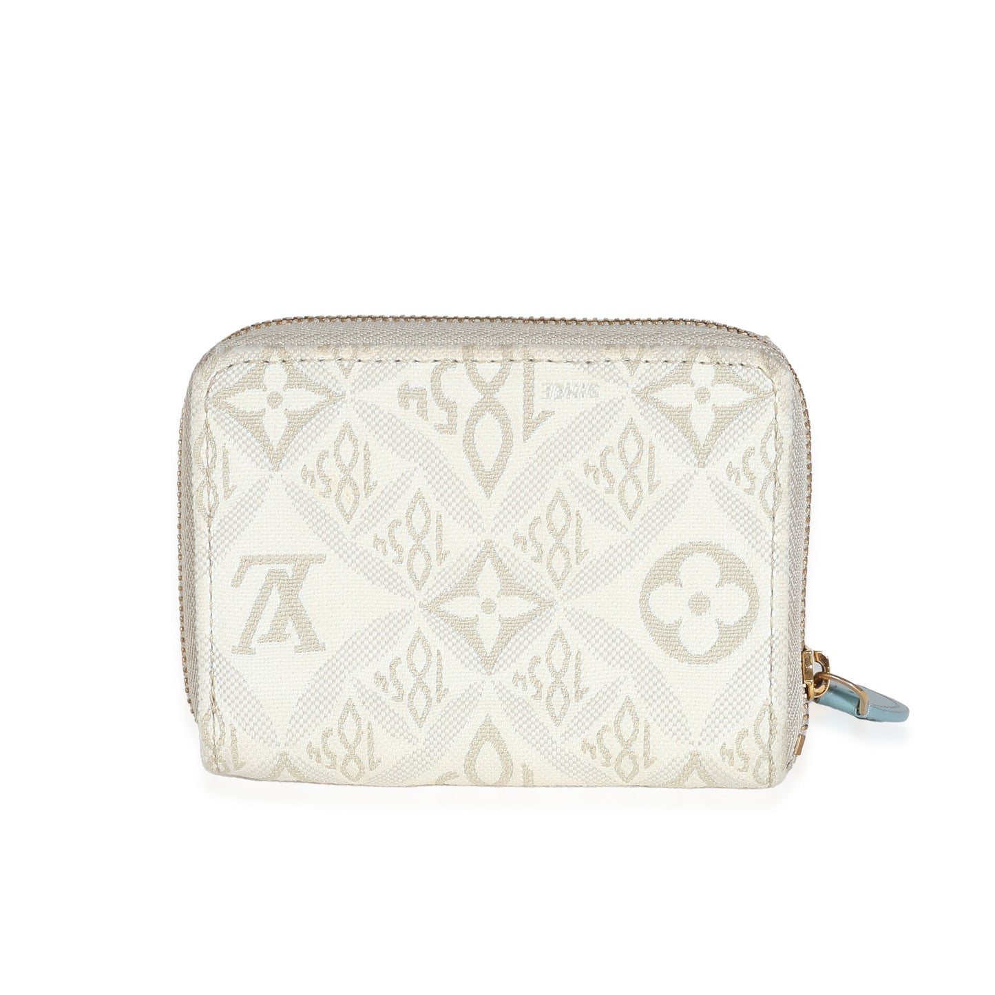 Louis Vuitton Louis Vuitton Beige White Jacquard Since 1854 Zippy Coin Purse