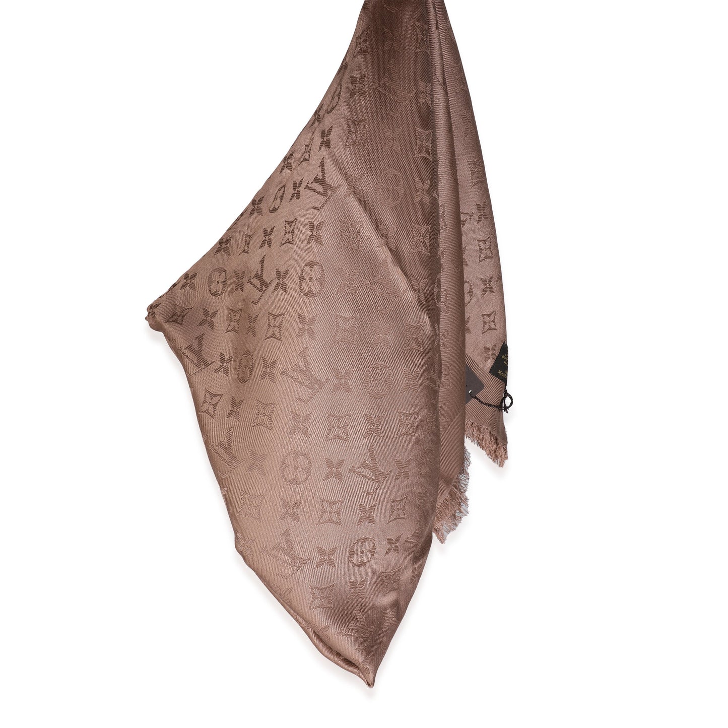 Louis Vuitton Louis Vuitton Cappuccino Wool Silk Monogram Shine Shawl