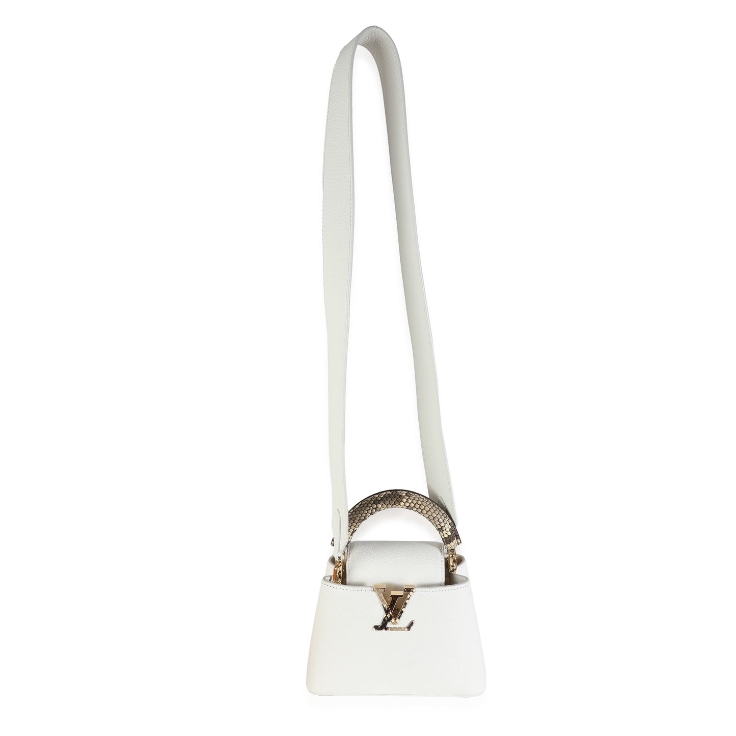 Louis Vuitton Python White Taurillon Mini Capucines