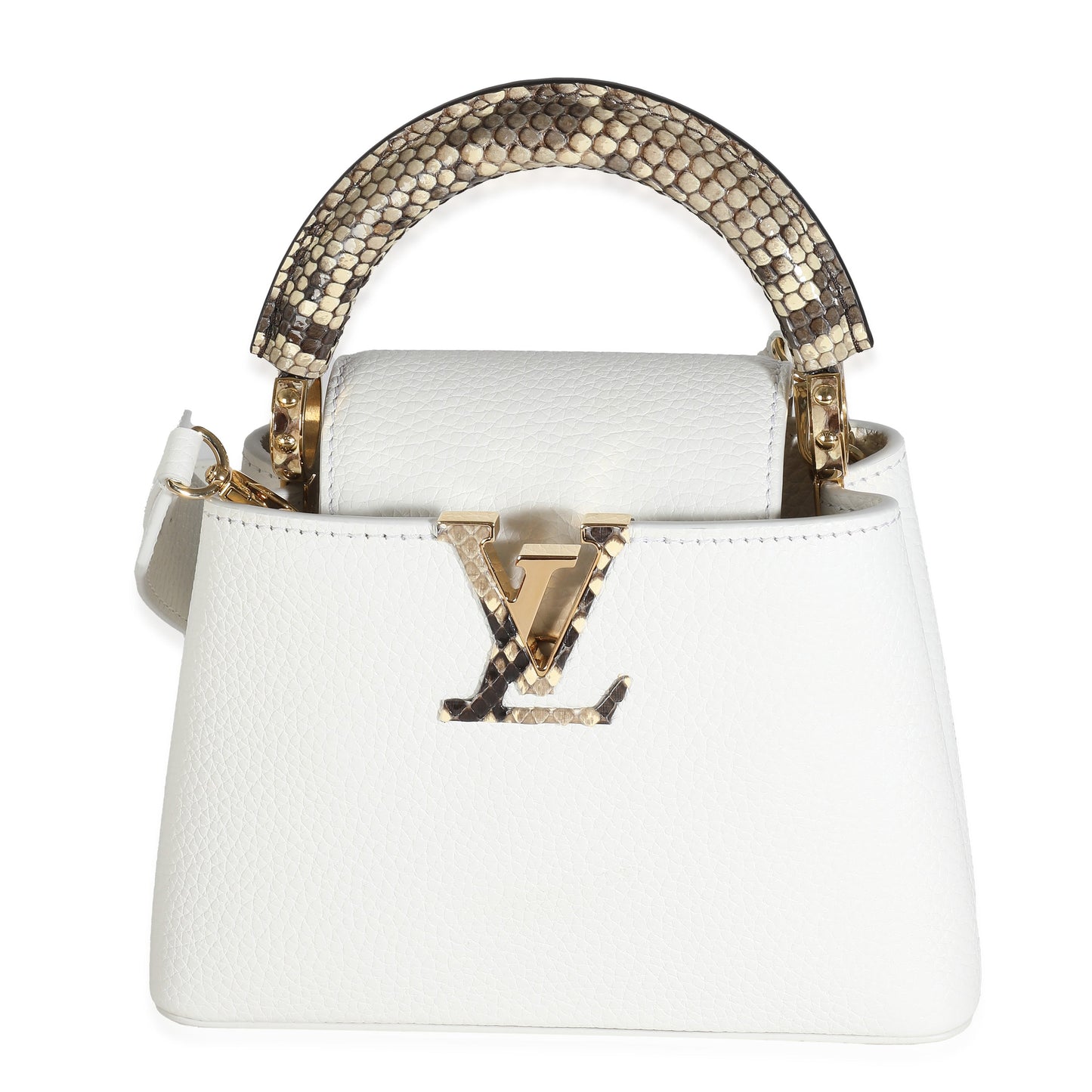 Louis Vuitton Python White Taurillon Mini Capucines