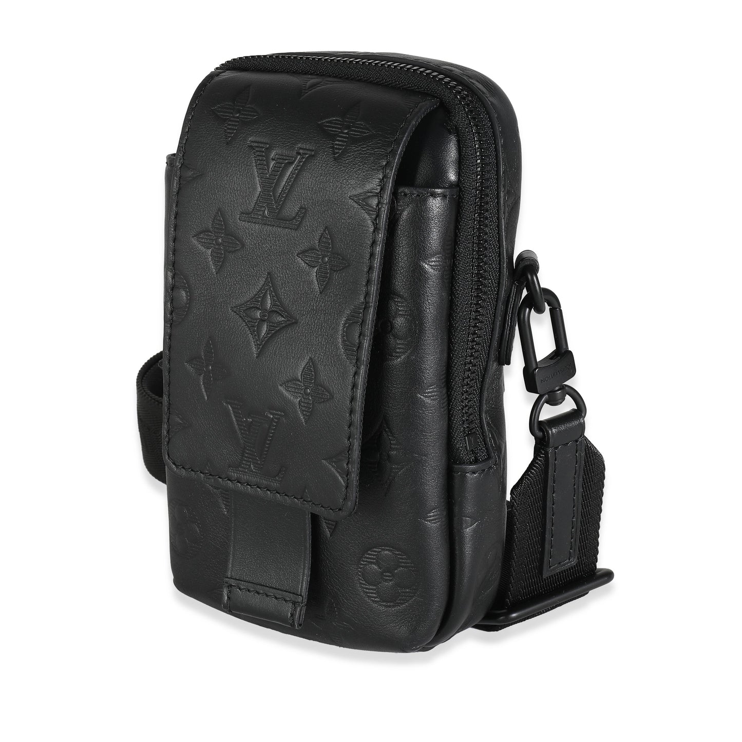 Louis Vuitton Louis Vuitton Black Monogram Shadow Double Phone Pouch NM