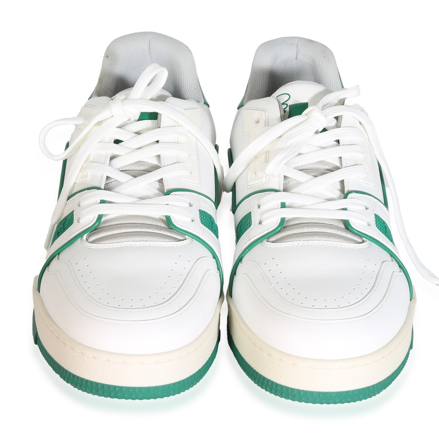 Louis Vuitton Green White Leather LV Trainer Sneaker 6