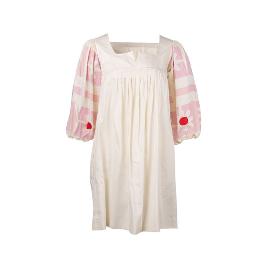 MIU MIU Size 36 Mini Dress Cotton White/Multicolour
