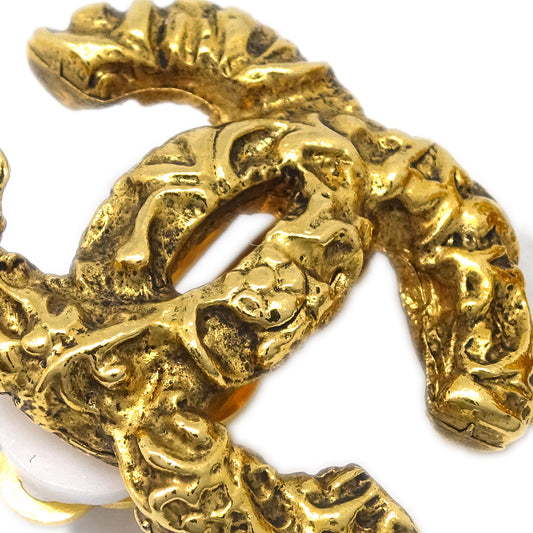 Chanel CC Earrings Clip-On Gold 03A