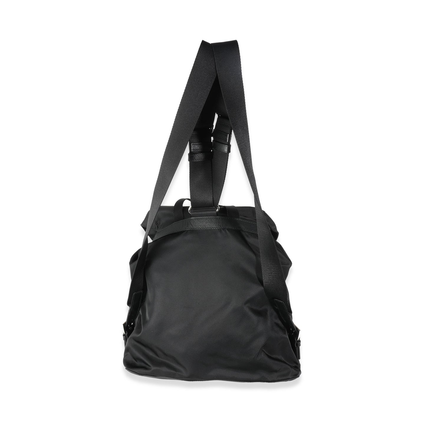 Luxury PradaBlack Tessuto Nylon Small Logo Backpack