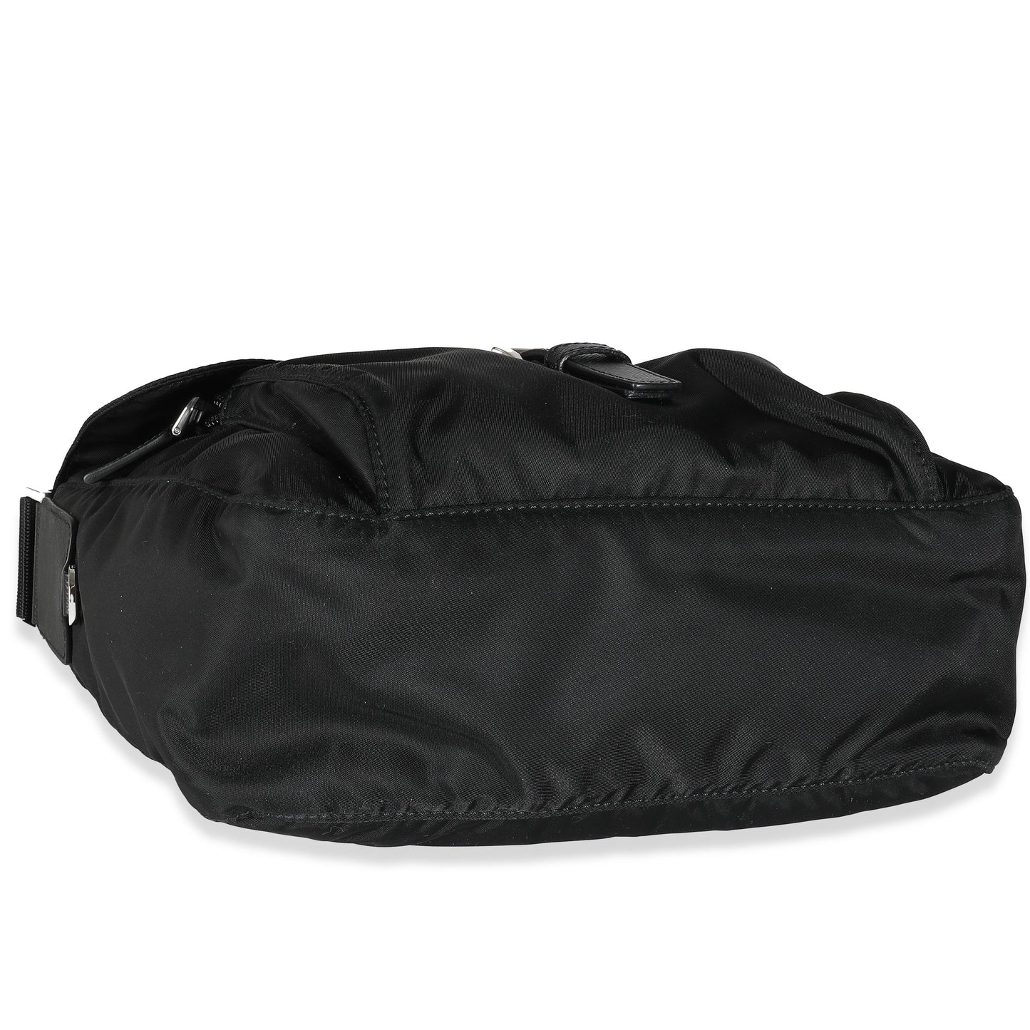 Luxury PradaBlack Re-Nylon Front Pocket Shoulder Bag