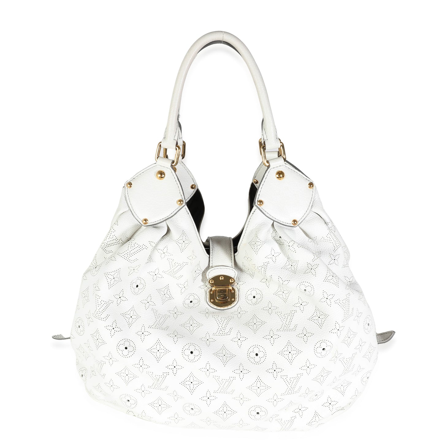 Louis Vuitton White Monogram Mahina XL Hobo