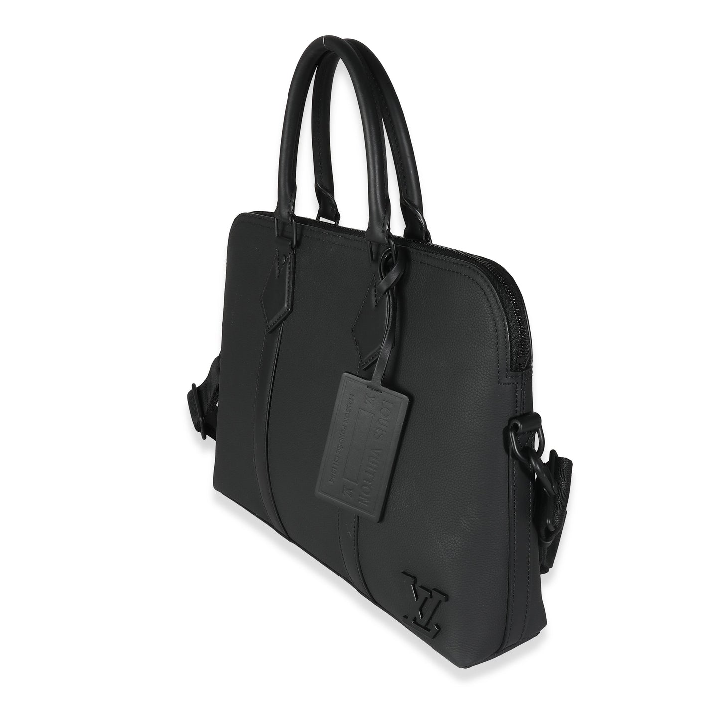 Louis Vuitton Black Calfskin Aerogram Takeoff Briefcase