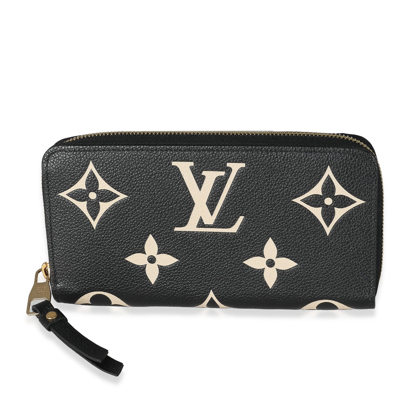 Louis Vuitton Beige Black Monogram Giant Empreinte Zippy Wallet