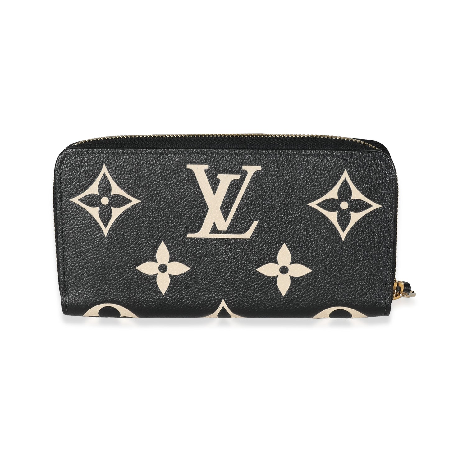 Louis Vuitton Beige Black Monogram Giant Empreinte Zippy Wallet