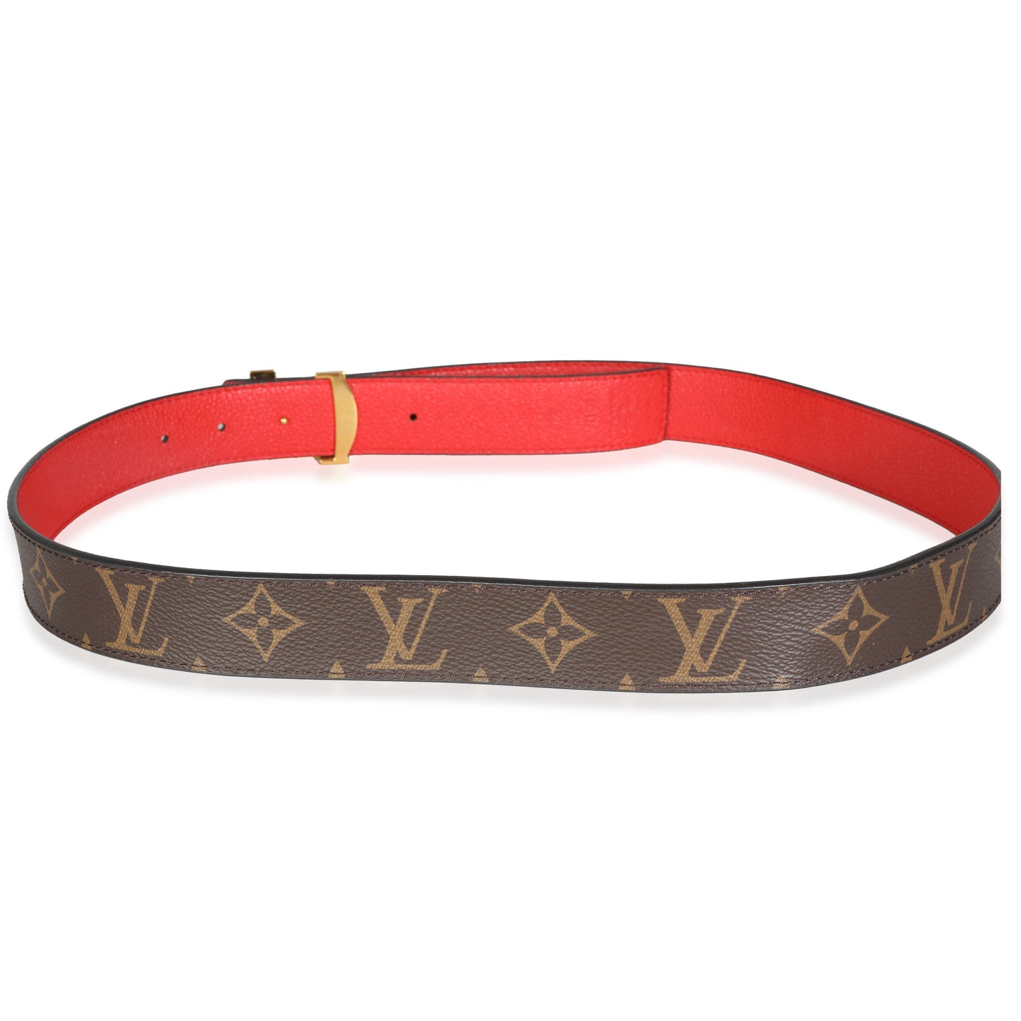 Louis Vuitton Coquelicot Monogram Canvas Reversible LV Initiales Belt 30mm 90/36