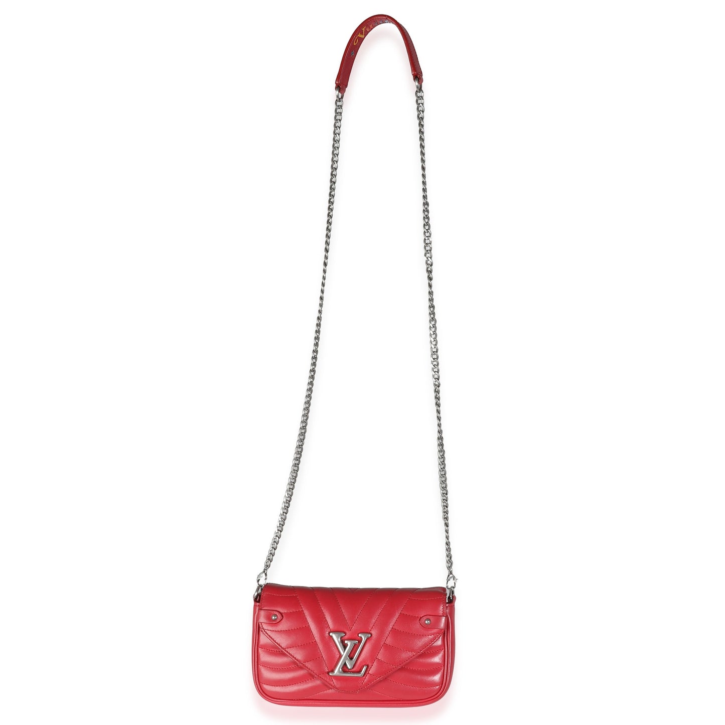 Louis Vuitton Scarlet Calfskin New Wave Chain Pochette
