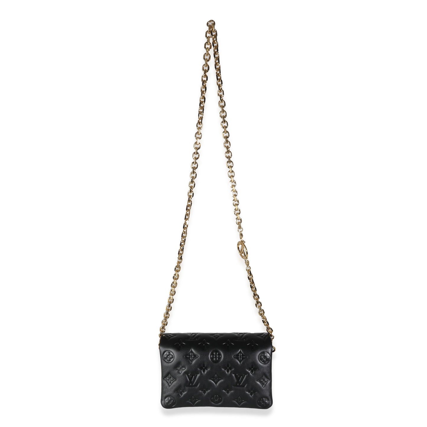 Louis Vuitton Black Monogram Embossed Puffy Lambskin Pochette Coussin