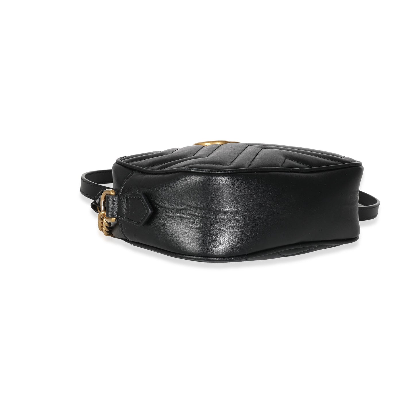 Luxury Gucci Trending 2025 Black Matelasse Mini GG Marmont Shoulder Bag