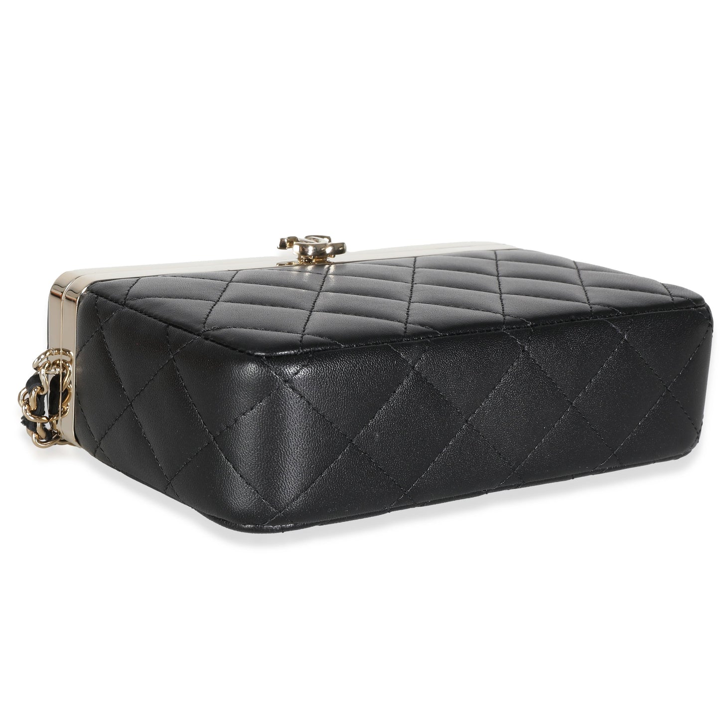 CHANEL 23S Black Quilted Lambskin Vanity Case With Chain