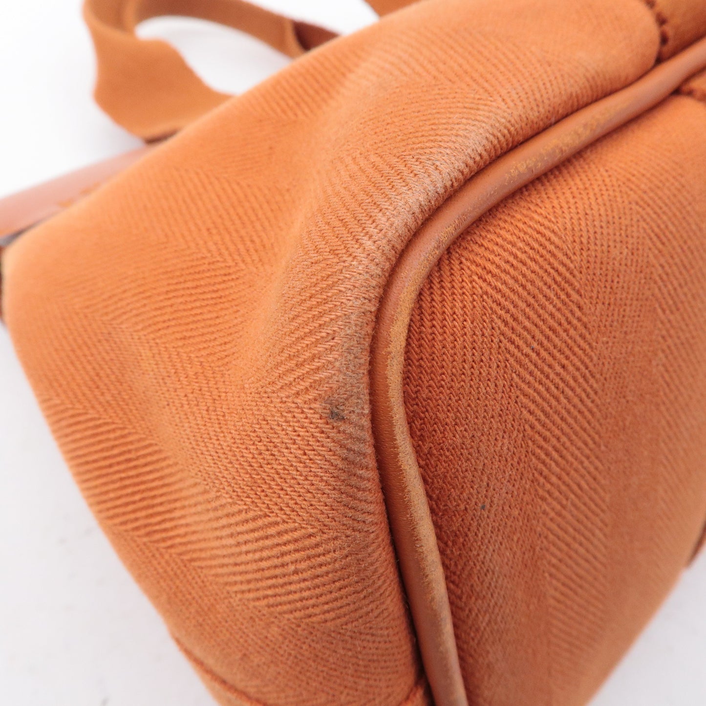 Luxury Hermes Toile Chevrons Leather Valparaiso PM Bag I Stamp Orange