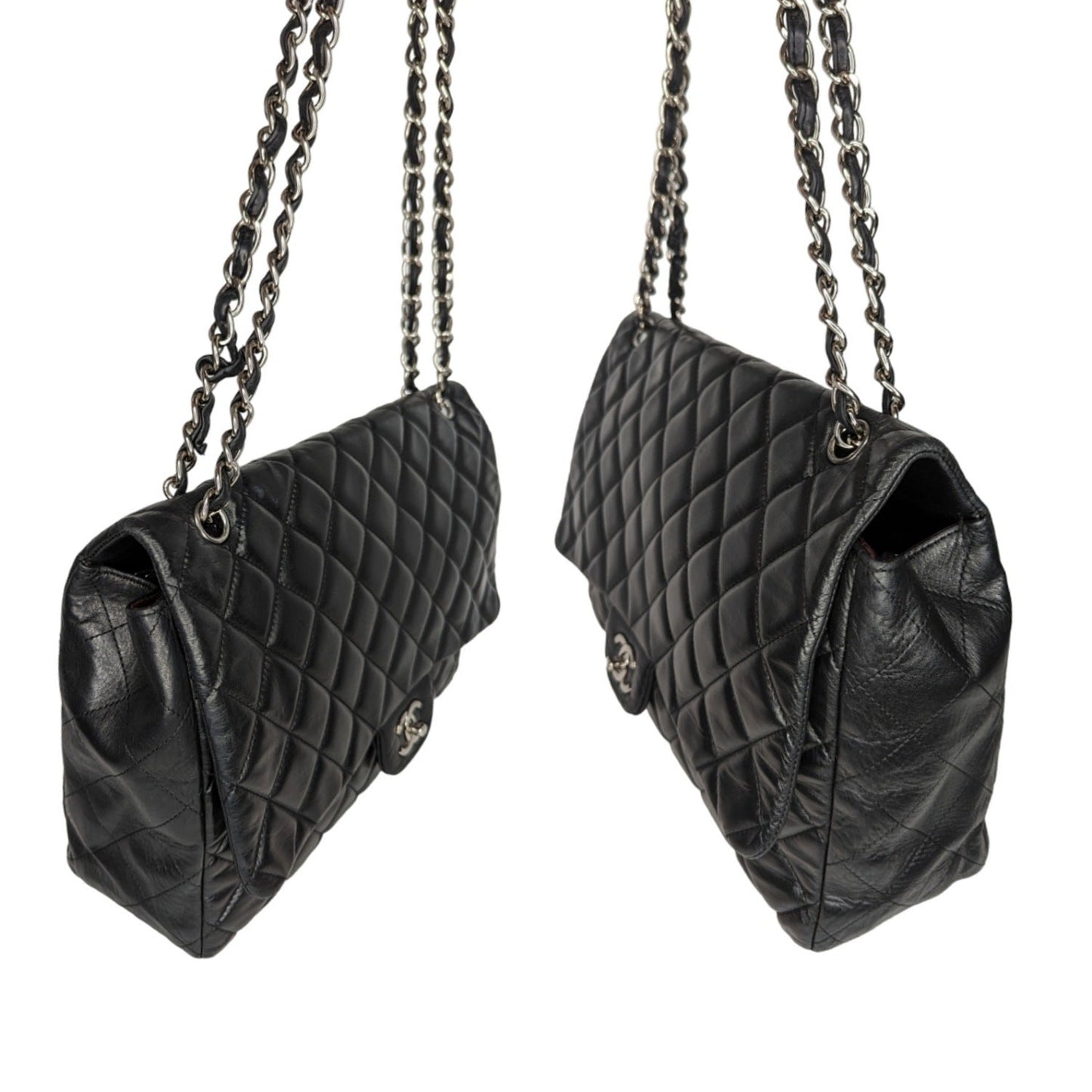 Luxury Chanel bag Lambskin Quilted Maxi Classic Single Flap Black