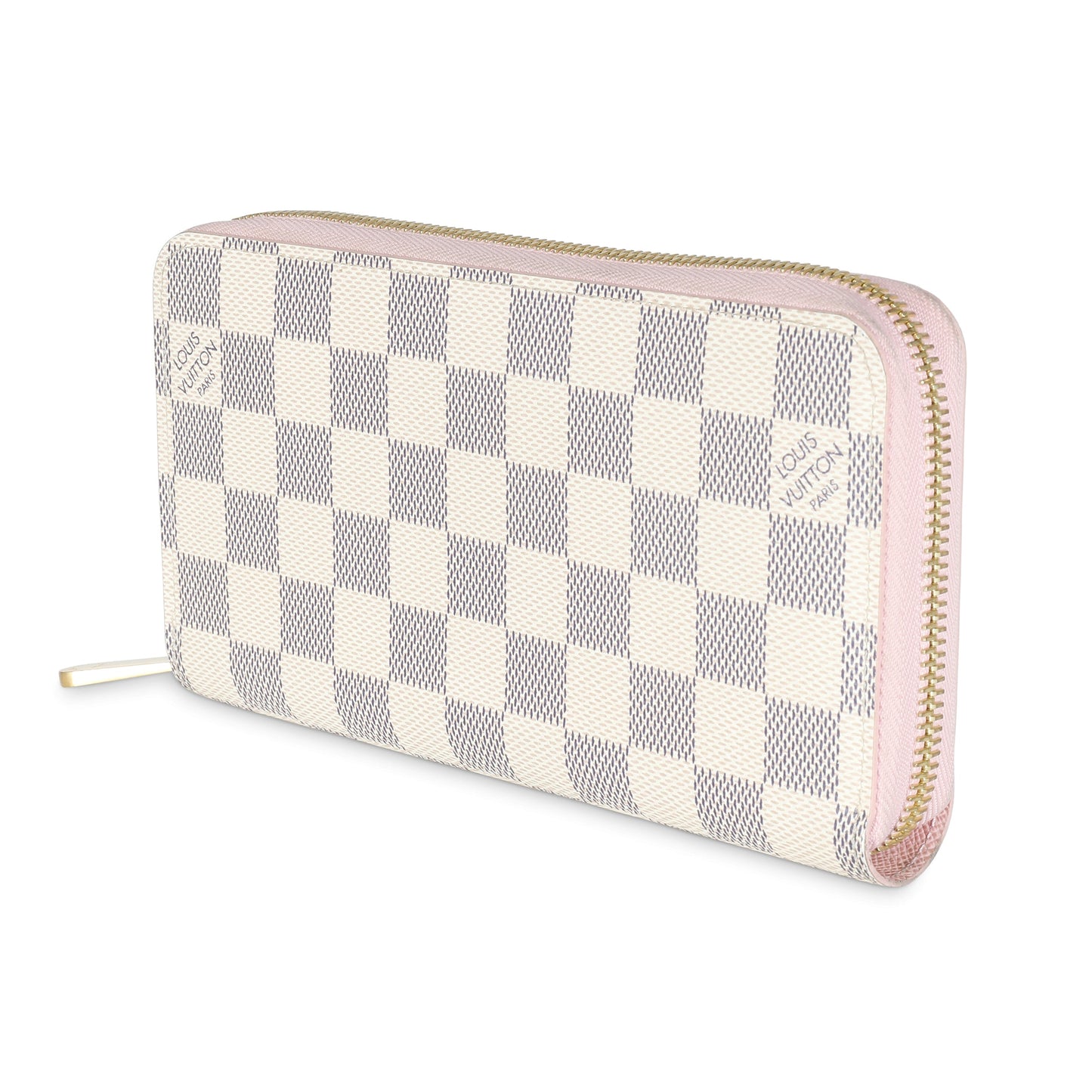 Louis Vuitton Rose Ballerine Damier Azur Canvas Zippy Wallet